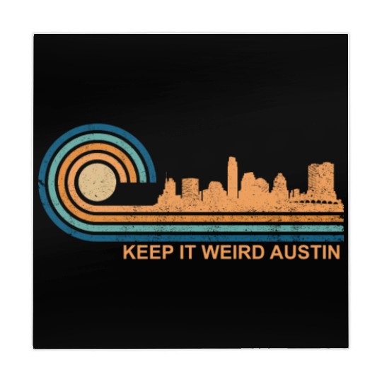 Keep It Weird Austin Texas Skyline Retro Austinkee Mahjong Mats