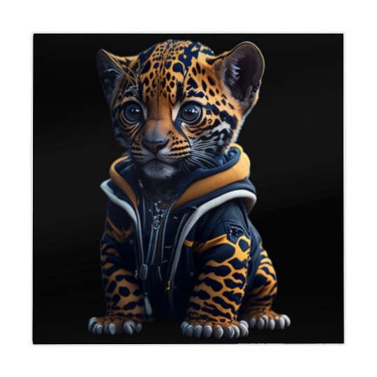 A cute tiny hyper realistic baby jaguar Mahjong Mats
