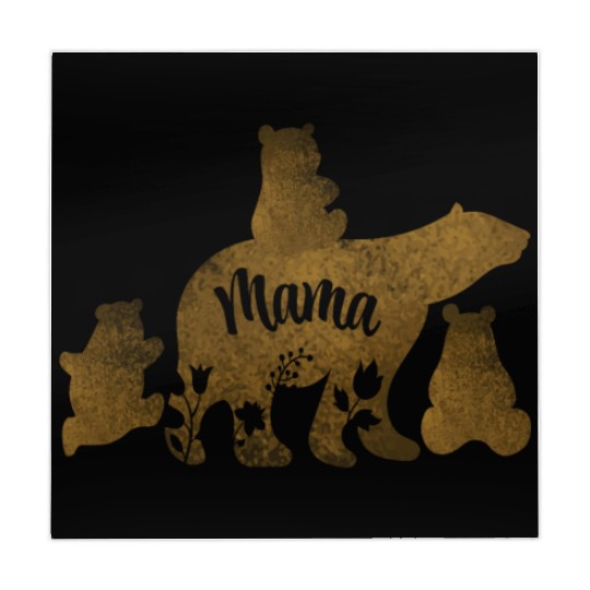 Mama Bear With 3 Baby Bear Cubs Following Mama Mahjong Mats
