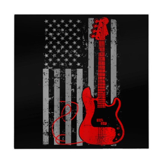 Bass Guitar Bass With American Flag American Mahjong Mats