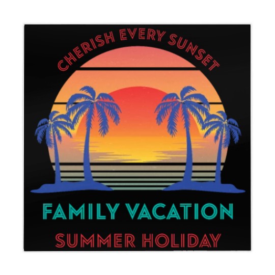 Retro Vintage Family Vacation Cherish Every Sunset Mahjong Mats