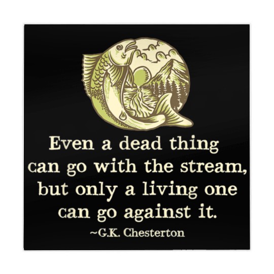 GK Chesterton Quote Catholic Humor Fishing Men Fun Mahjong Mats