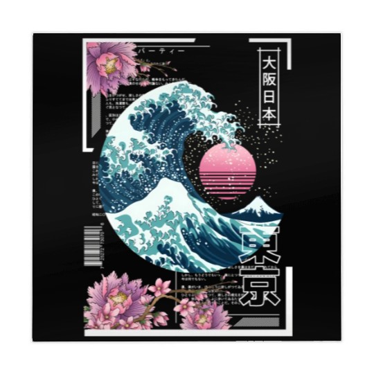 Vaporwave Synthwave 80'S Japan Japanese Great Mahjong Mats