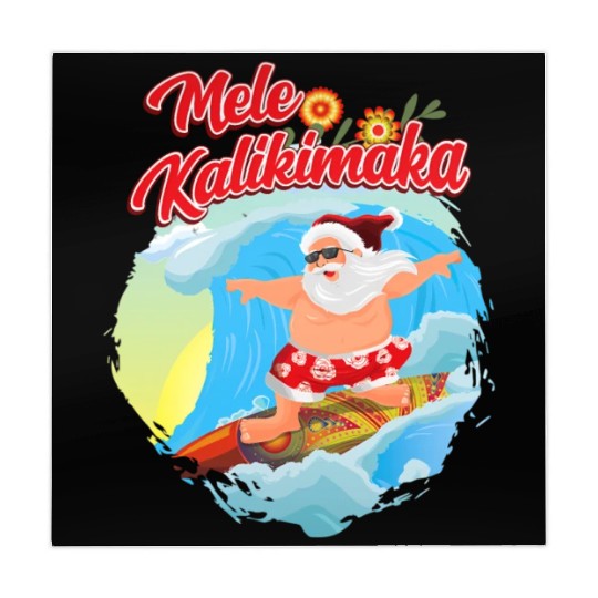 In July Santa Surfing Mele Kalikimaka Mahjong Mats