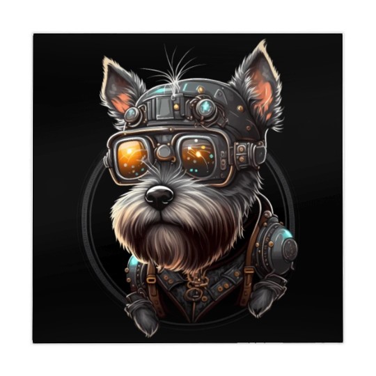Steampunk Miniature Schnauzer Mahjong Mats