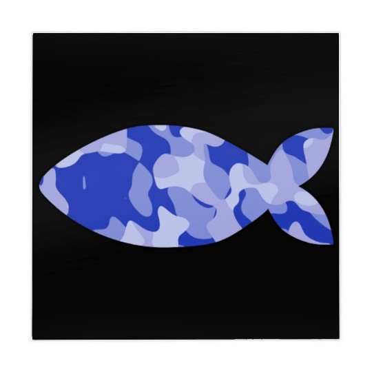 Fish blue camo Mahjong Mats
