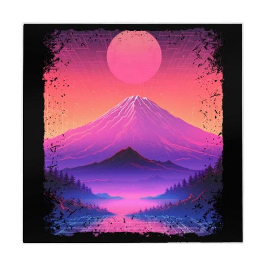 Mount Fuji Aesthetic Japan Sight Vaporwave Volcano Mahjong Mats