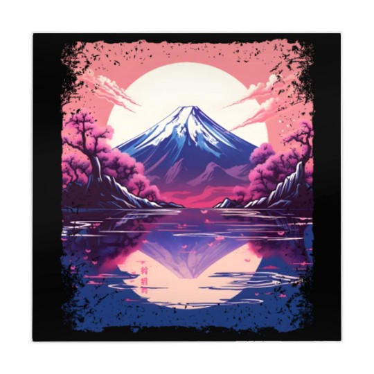 Vaporwave Aesthetic Japan Sight Mount Fuji Volcano Mahjong Mats