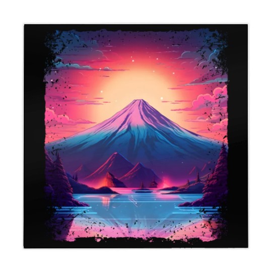 Mount Fuji Sight Aesthetic Japan Vaporwave Volcano Mahjong Mats