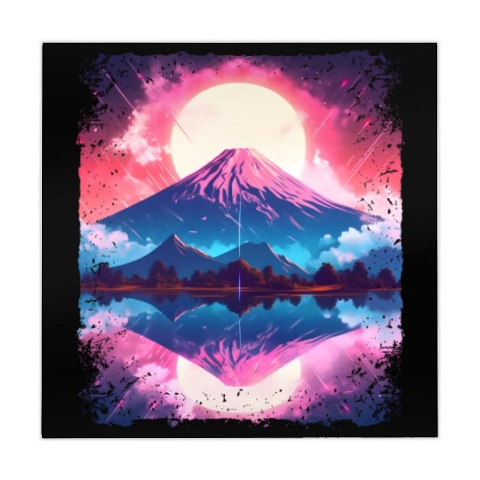 Mount Fuji Vaporwave Aesthetic Japan Sight Volcano Mahjong Mats