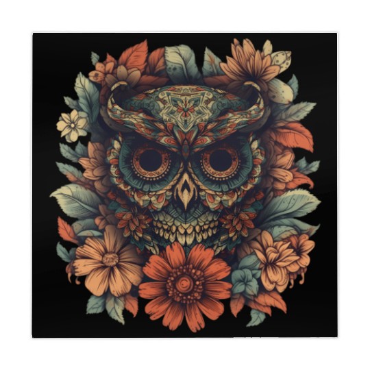 Owl Vintage Dia De Los Muertos Floral Sugar Mahjong Mats