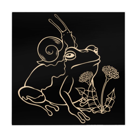 A Frog With Snail Sits In Front Of A Dandelion Mahjong Mats