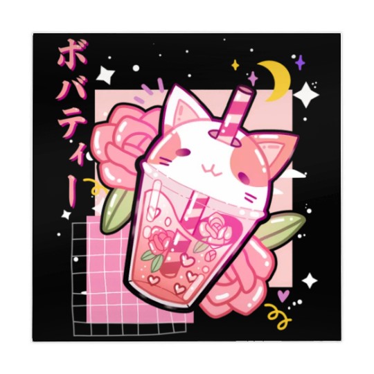 Boba Tea Cat Bubble Tea Kawaii Anime Japanese Mahjong Mats