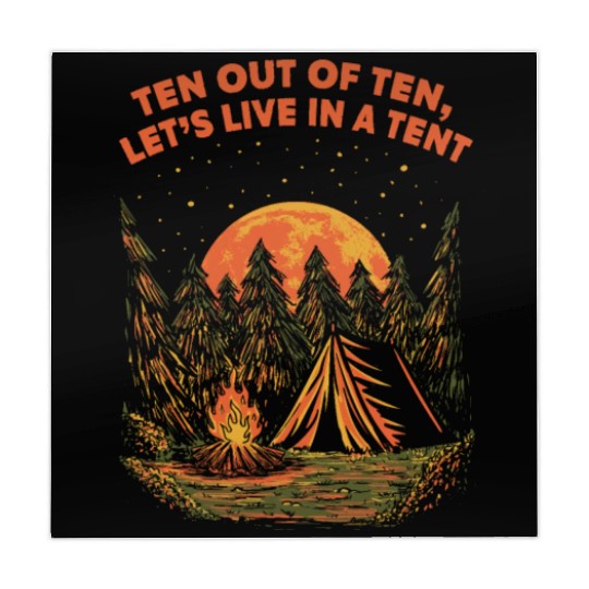Lets Live in a Tent Camping Wildlife Camper Outdoo Mahjong Mats