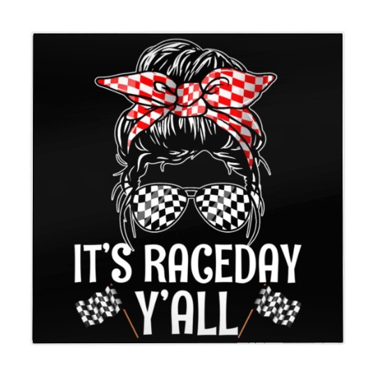 It'S Race Day Y'All Checkered Flag Racing Messy Mahjong Mats