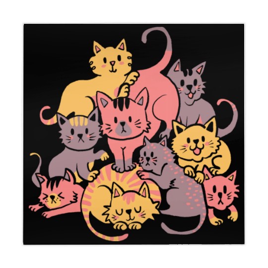 Cats Pile Mountain Of Cute Kittens Mahjong Mats