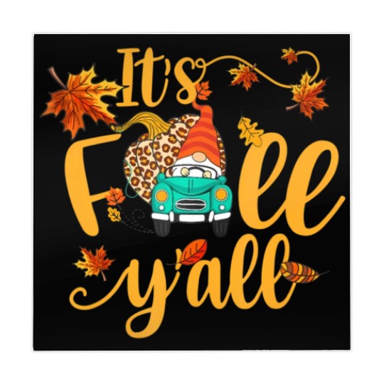 Autumn Gnome It's Fall Y'all Pumpkin Yellow Leaf Mahjong Mats