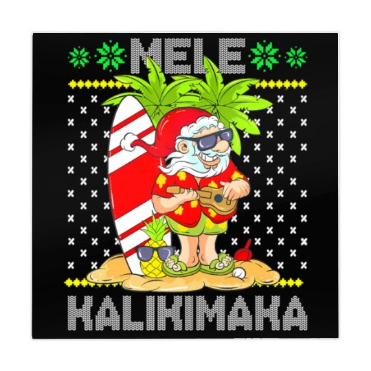 Mele Kalikimaka Santa Claus Surfer Guitar Mahjong Mats