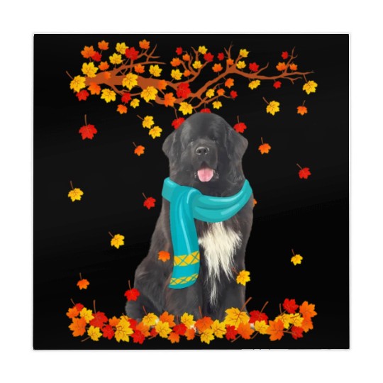 Fun Newfoundland Thanksgiving Autumn Dog Lover Mahjong Mats