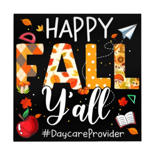 Happy Fall Y'all Daycare Provider Autumn Leaves Mahjong Mats