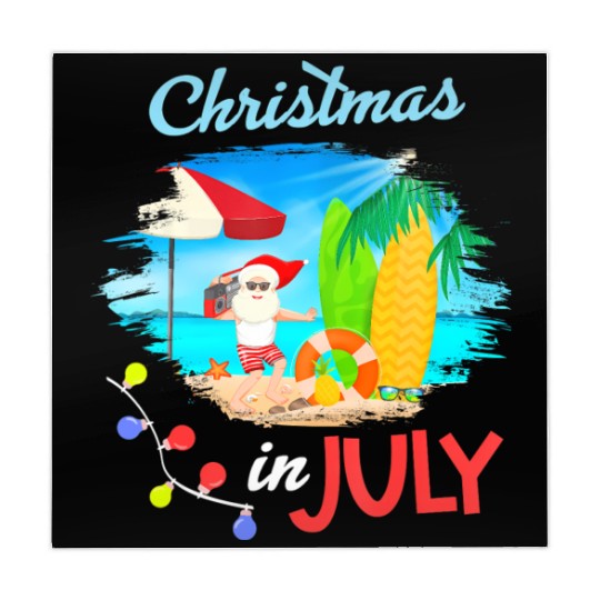 Christmas in July Santa Hawaiian Summer Hawaii Mahjong Mats