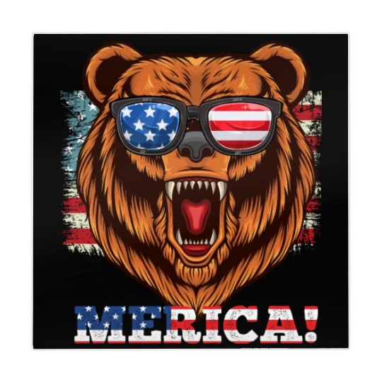 Merica Independence Day American Bear USA Party Mahjong Mats