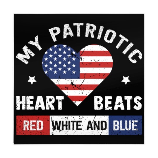 My Patriotic heart red white blue 4th of July Mahjong Mats