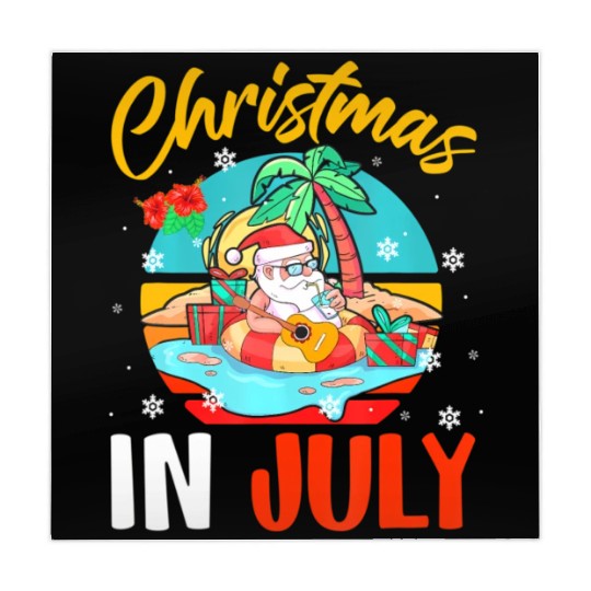 Christmas In July Hawaiian Santa Relaxing On Mahjong Mats