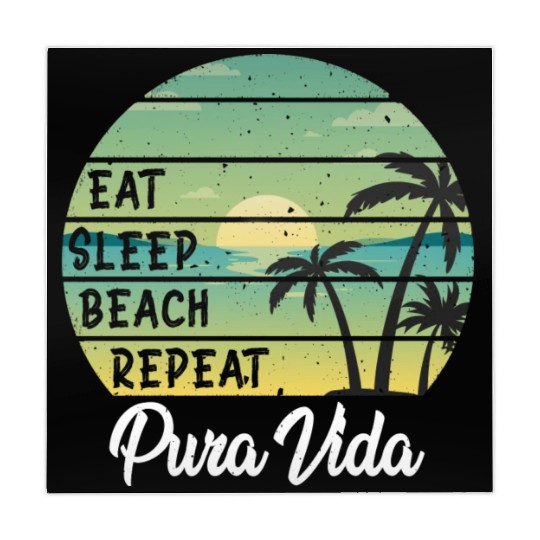 Eat Sleep Beach Repeat Pura Vida Palms Sunset Mahjong Mats