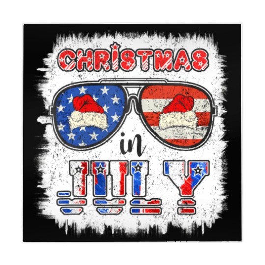Christmas in July Santa Hat Sunglasses Summer Mahjong Mats