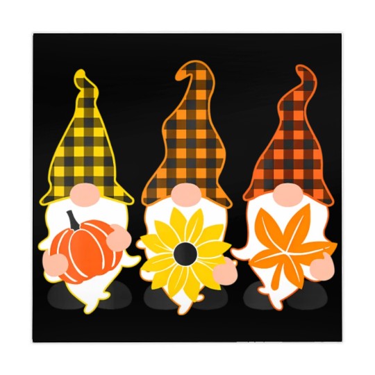 Hello Fall Autumn Plaid Gnomes Leave Pumpkin Mahjong Mats