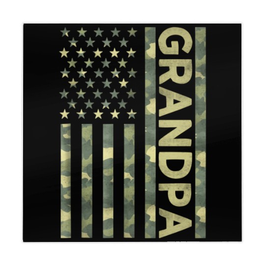 Proud Grandpa Camouflage American Us Flag Camo Mahjong Mats