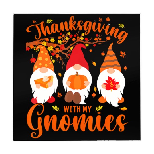 Thanksgiving With My Gnomies Funny Autumn Gnomes Mahjong Mats