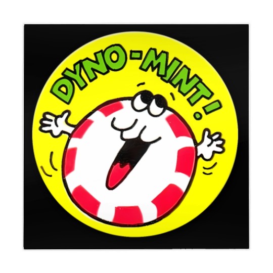 Vintage Scratch And Sniff Sticker Peppermint Dyno- Mahjong Mats