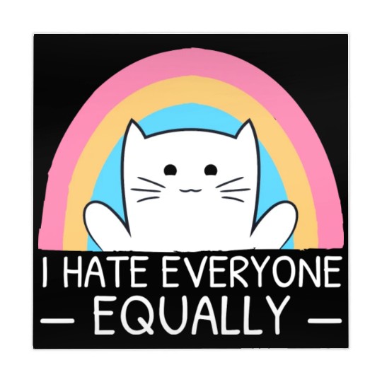 I Hate Everyone Equally Funny Cat Lover Rainbow Mahjong Mats