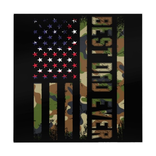 Best dad ever USA flag Camo gift for fatheR Mahjong Mats