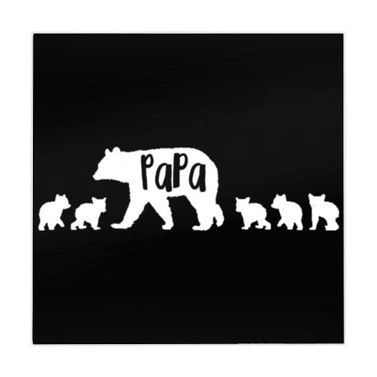Papa Bear Dad Father With 5 Five Cubs Mahjong Mats