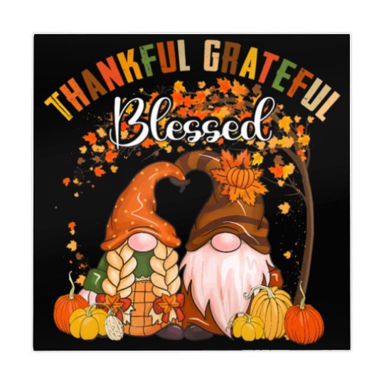 Thankful Grateful Blessed Gnomes Fall Autumn Mahjong Mats
