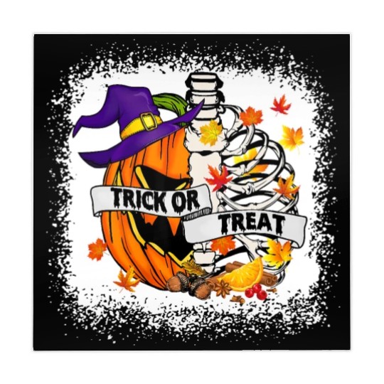 Retro Fall Leaves Trick Or Treat Halloween Pumpkin Mahjong Mats