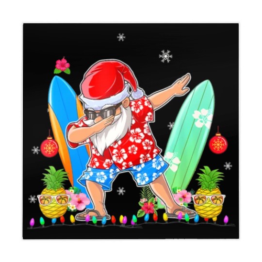 Dabbing Santa Christmas In July Hawaiian Xmas Mahjong Mats