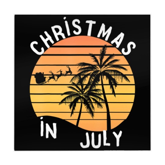Christmas In July Santa Sledge Sunset Palm Summer Mahjong Mats