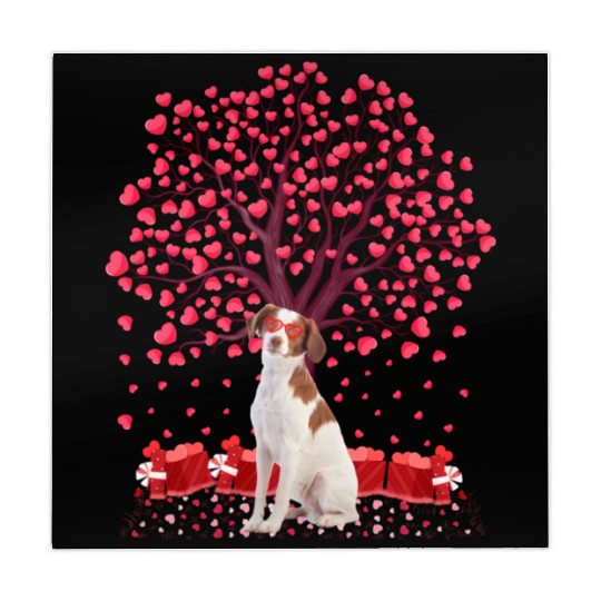 Heart Tree Brittany Spaniel Dog Valentine'S Day Mahjong Mats