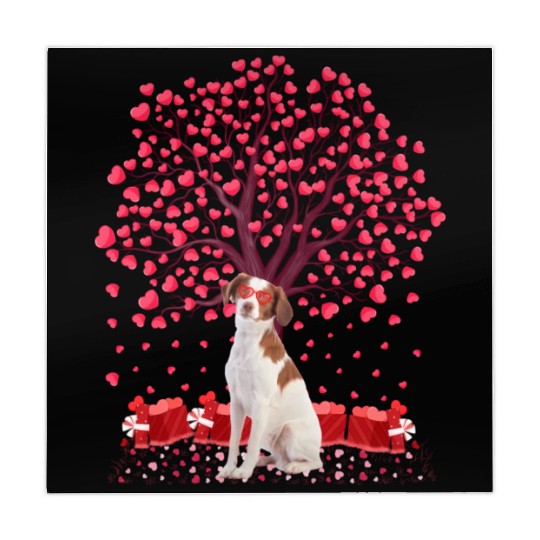 Heart Tree Brittany Spaniel Dog Valentine'S Day Mahjong Mats