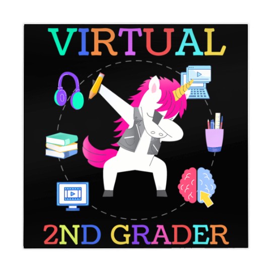 Virtual 2ND Grader Unicorn Back To School Online Mahjong Mats