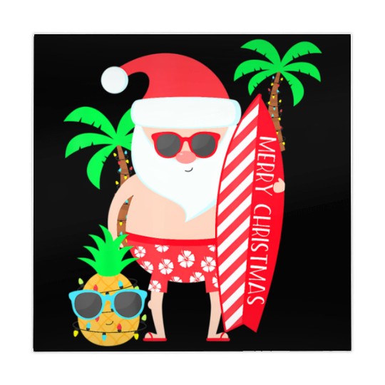 Santa Surfing Hawaiian Beach Christmas In July Mahjong Mats