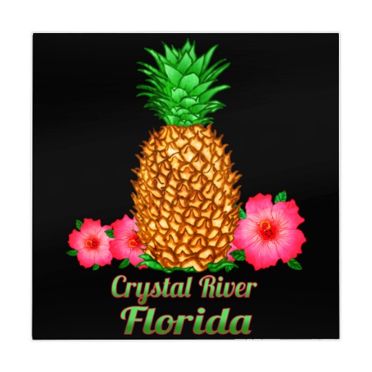 I Love Crystal River Florida Fl Pineapple Floral Mahjong Mats