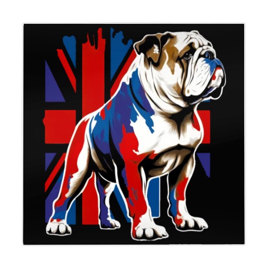 British Bulldog With Union Jack Flag King Charles Mahjong Mats