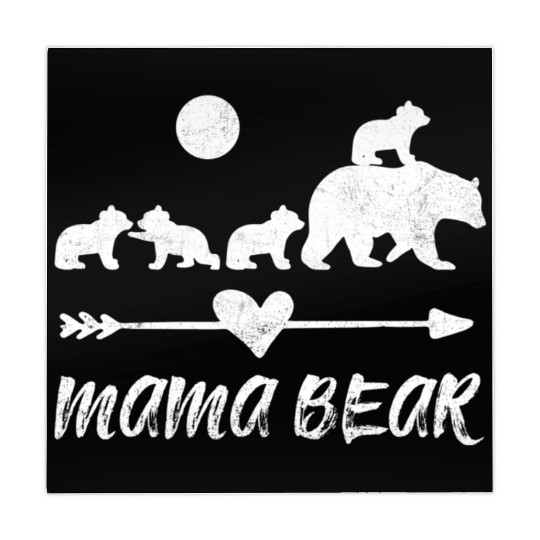 Mama Bear Mahjong Mats With Four Bear Cubs