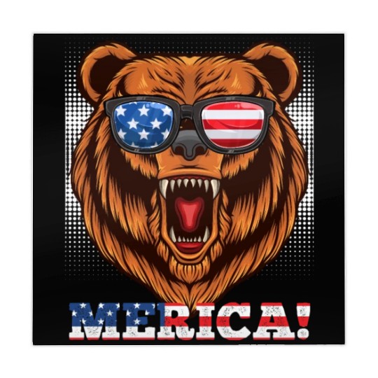 Merica Independence Day American Bear USA Party Mahjong Mats