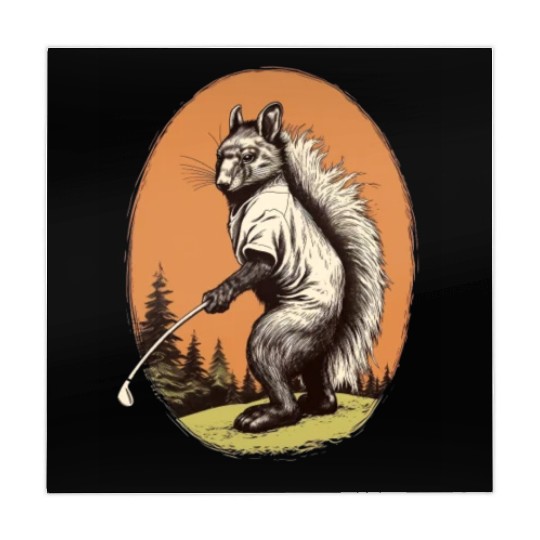 Golfer Skunk Golf Club Golfing Golf Player Weasel Mahjong Mats